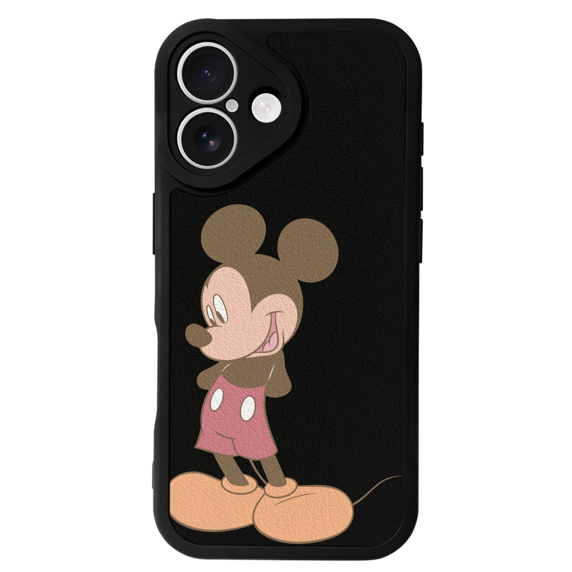 （画像用） ミッキーマウス Mickey Mouse 【iPhone 16シリーズ対応】シリコンスマホケース（レザー調） 材質：シリコン